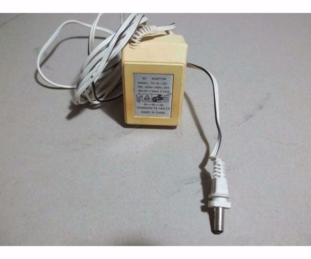 TH-6-120 adapter dugasztöltő transzformátor 220 V/6V 120 mA