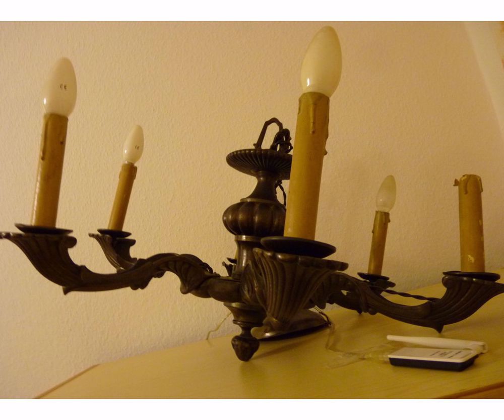 Régi brozncsillár és falikar