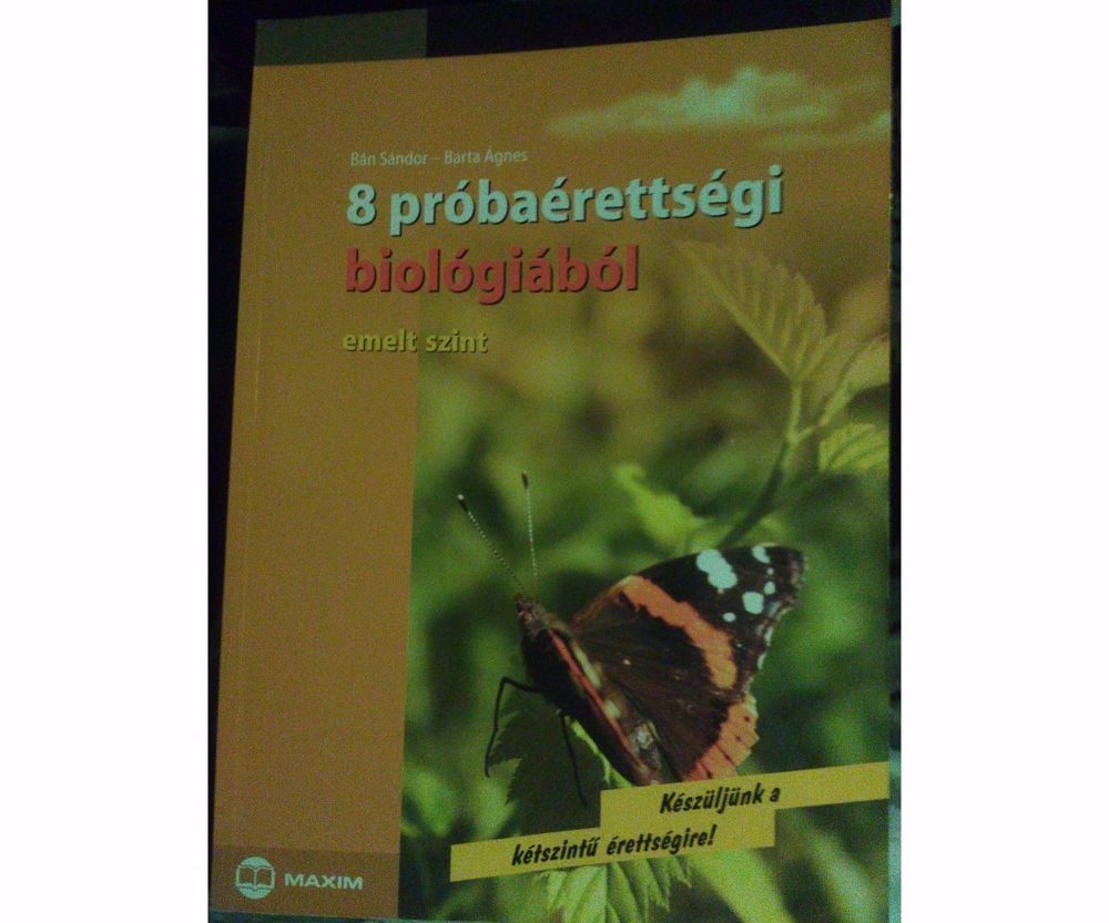 8 próbaérettségi biológiából könyv eladó