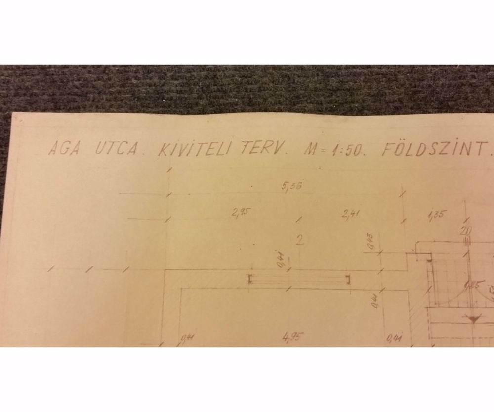 1940 Bp Aga utca építési tervrajz eladó, Malomsoky József