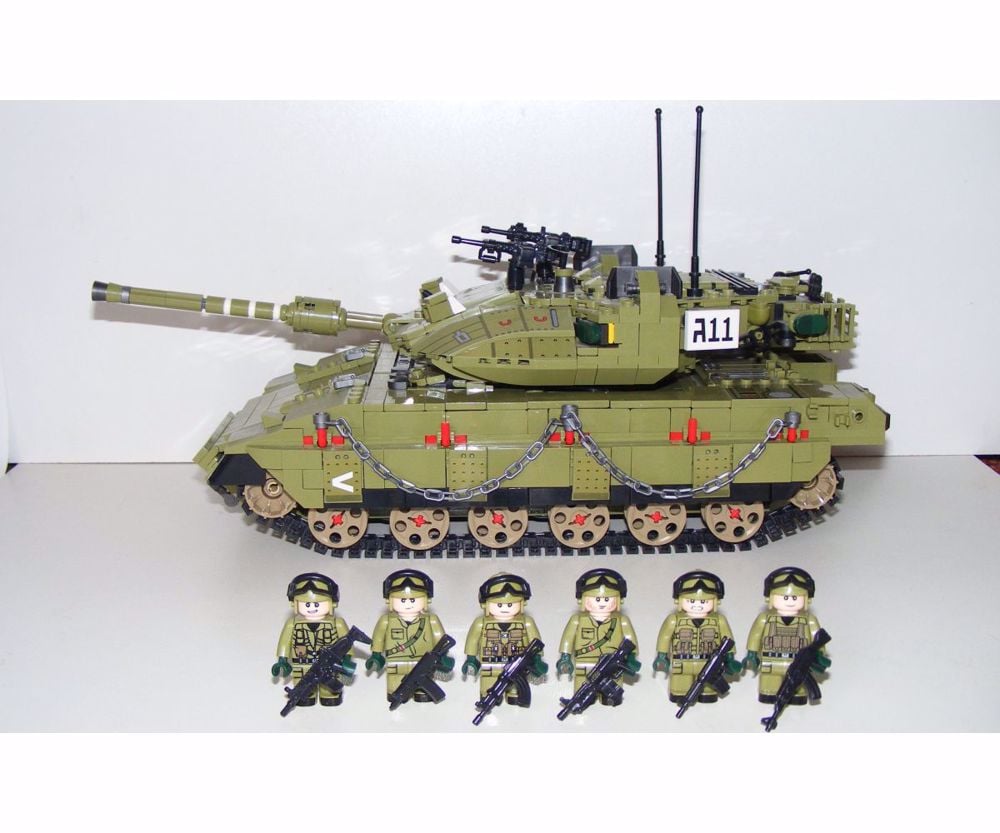 Lego Swat Modern Hadviselés Merkava Israeli tank 1750db +6 katona új