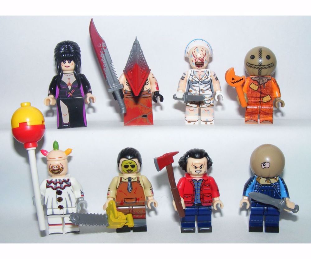 Lego Horror figurák v2 Láncfűrészes Bőrpofa Silent Hill Baltás Gyilkos új