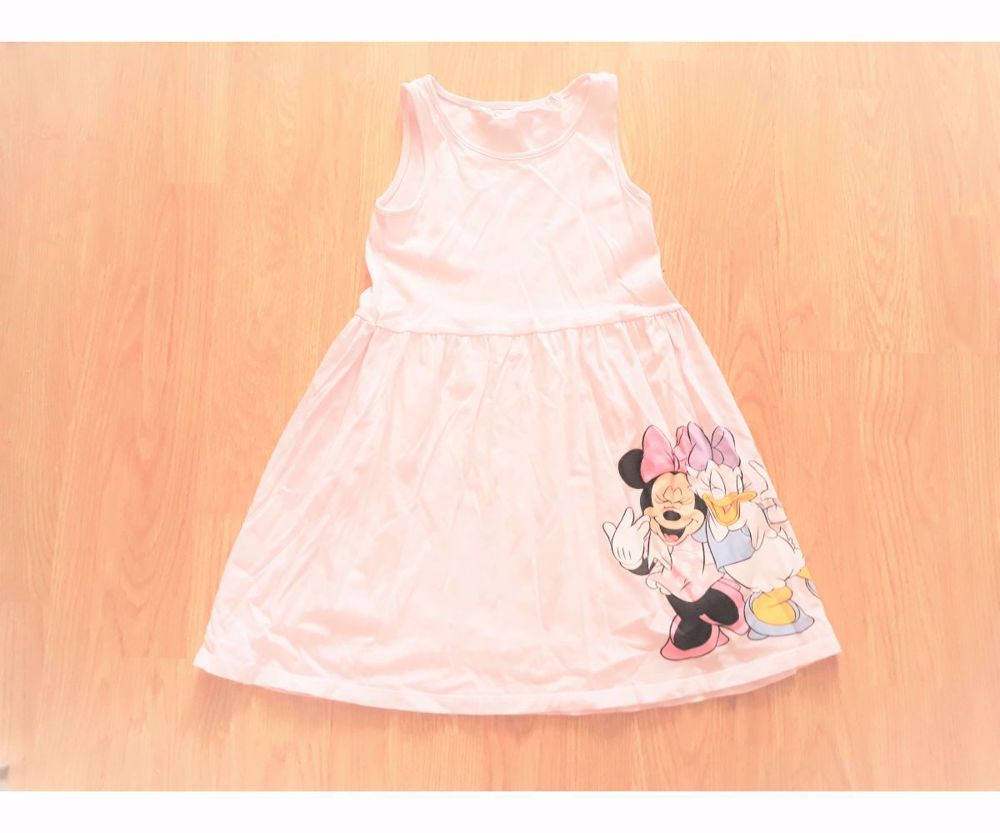 110/116 újszerű 1.kéz cuki H&M Minnie egér Daisy kacsa mintás nyári ruha 