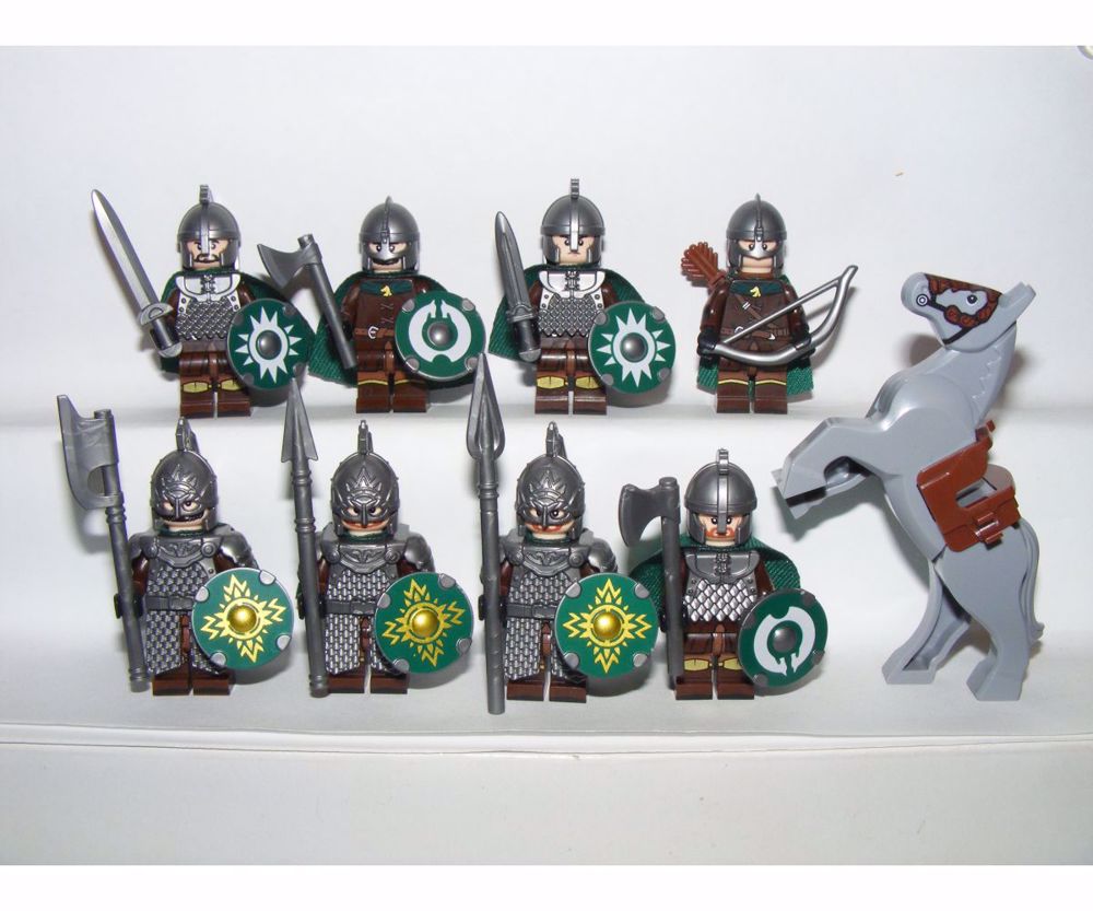 Lego Gyűrűk Ura Hobbit Rohin katonák 8db Rohani katona figura + ló új