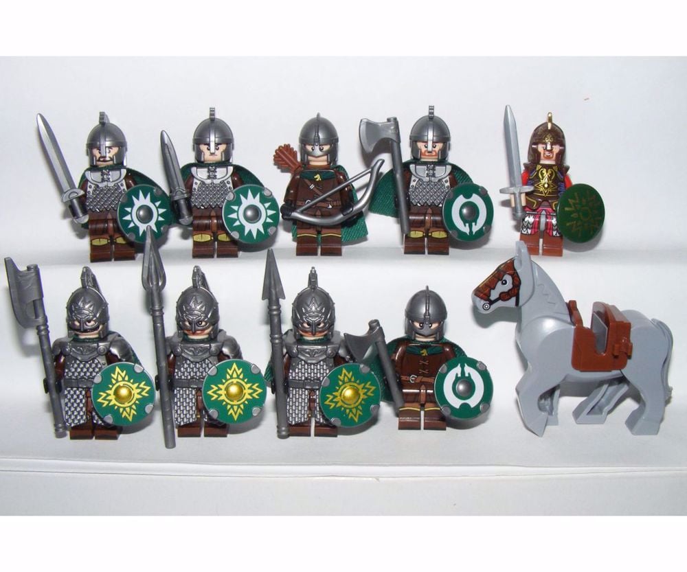 Lego Gyűrűk Ura Hobbit Rohin katonák 10 Rohani katona ló + Theoden király