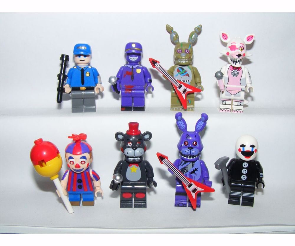 Lego fnaf Five Nights at Freddy's figurák Puppet Purple Man Spincraft Foxy Freddy új