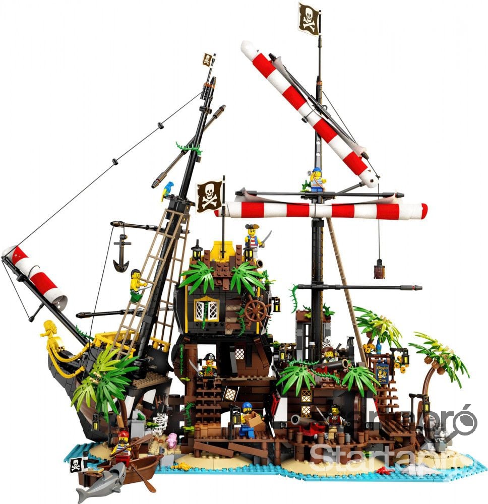 Lego komp. Ideas 21322 Barracuda öböl kalózai Kalóz sziget + hajó 2545db lepin új