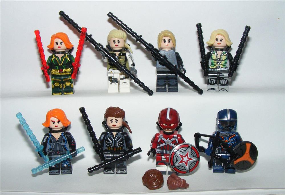 Lego Szuperhős figurák Fekete Özvegy Black Widow Vörös Őr figura 8db 2021 új