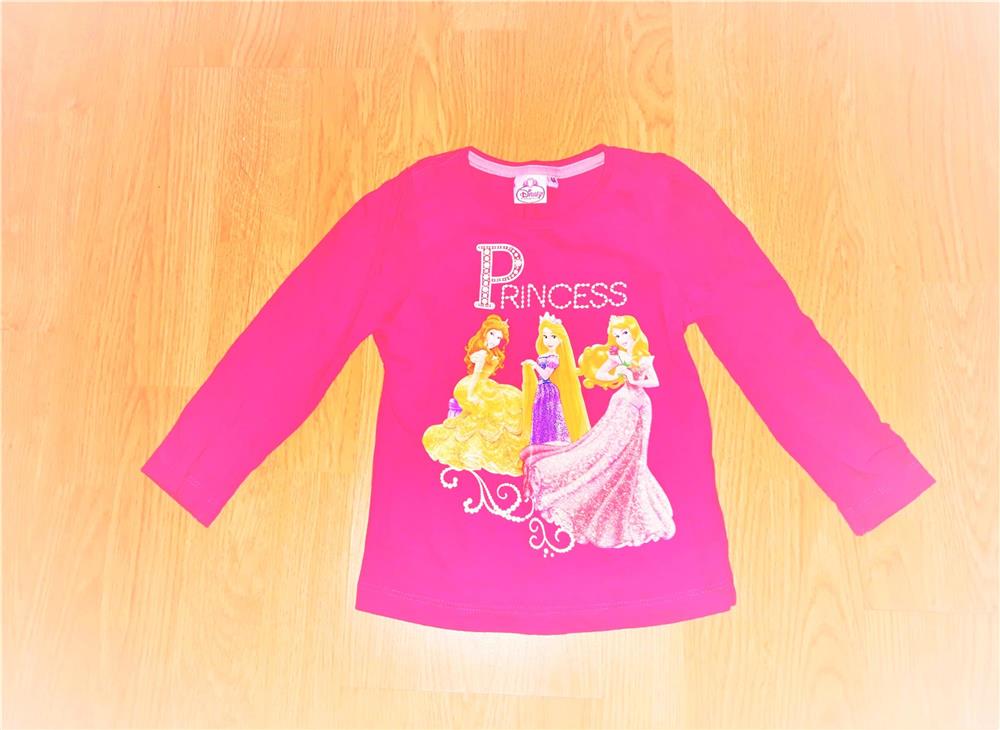 104 újszerű 1kéz Disney Princess cuki csillogó 3 hercegnő mintás pink póló