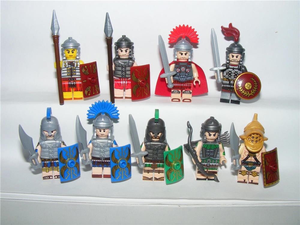 Lego Castle Római Katonák figurák Gladiátor Centurio 9db katona +fegyver  ÚJ