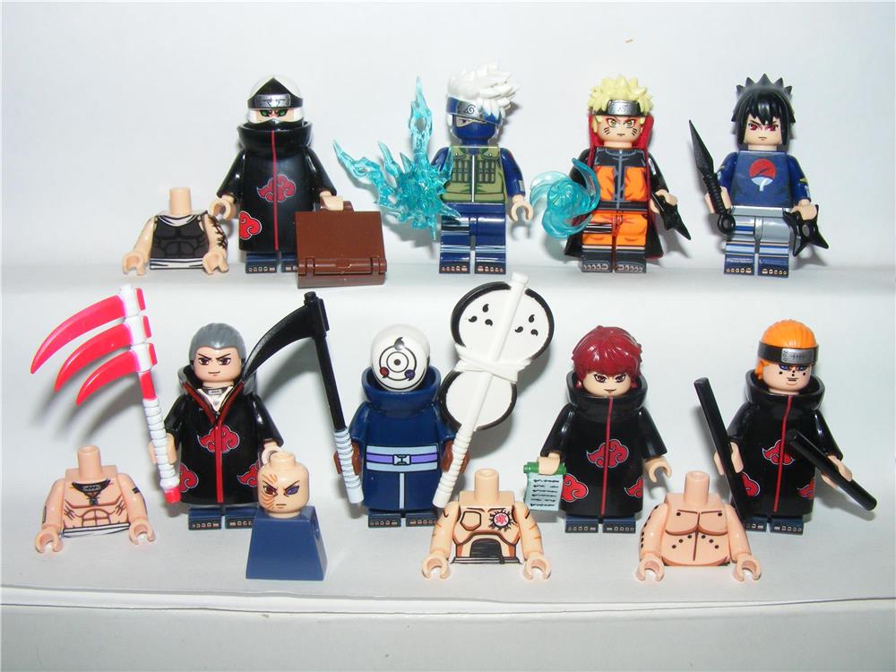 Lego Naruto figurák Uzumaki Hidan Kakazu Pein Uchiha Obito Sasuke figura ÚJ