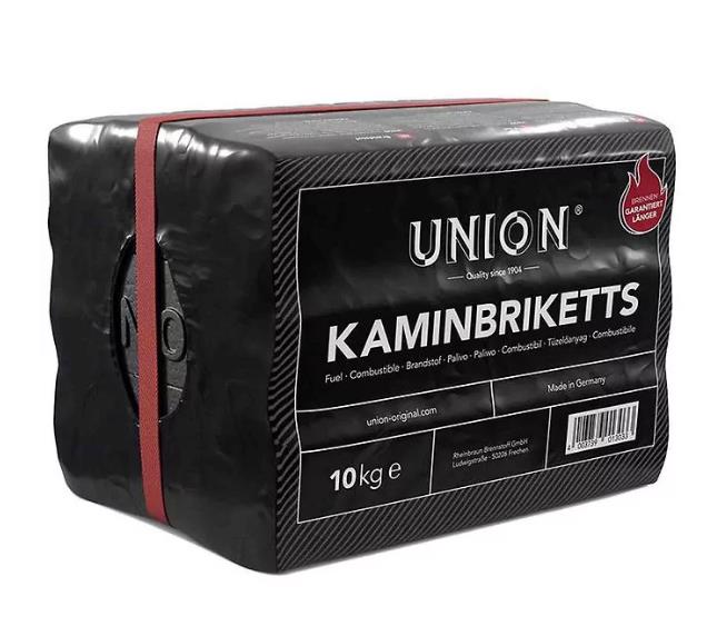 U N I O N német szénbrikett 10 kg-os műanyag zsugorfóliába csomagolva eladó Pátyon