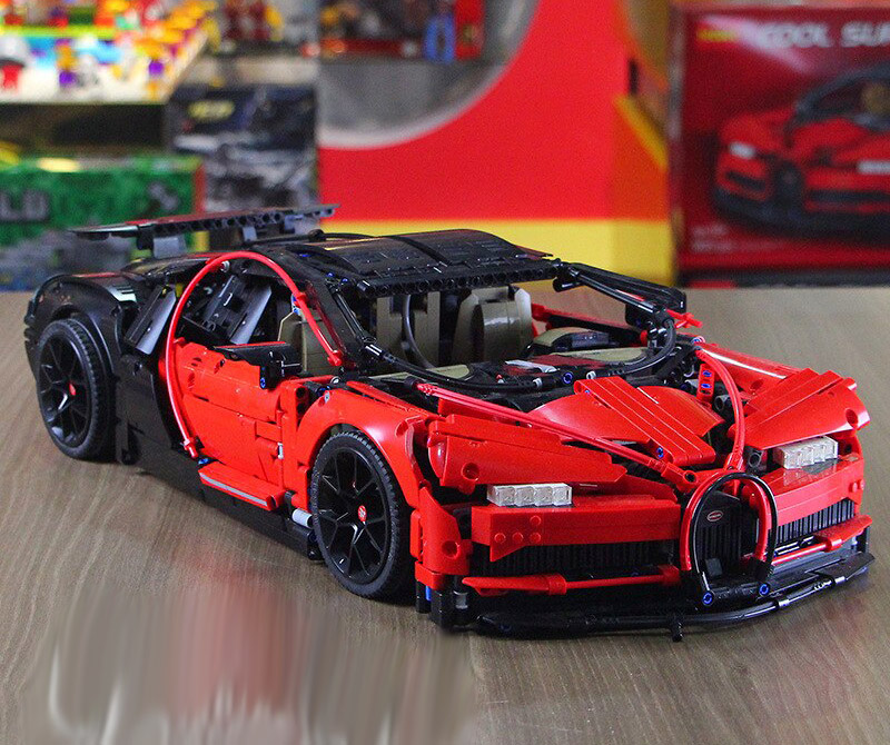 Lego komp. Technic 42083 Bugatti Chiron Lepin 3600db Black Red Tuning ÚJ