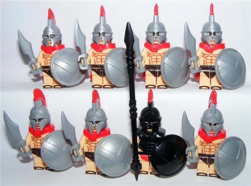 Lego Castle Spártai katonák figurák Leonidas+ Brickarms figura