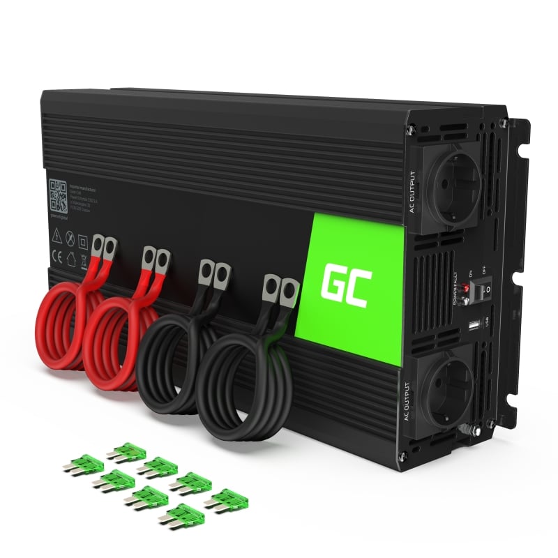 Green Cell Greencell 2000W/4000W tiszta színuszos inverter 12 V-ról 230 V-ra új, bontatlan dobozában