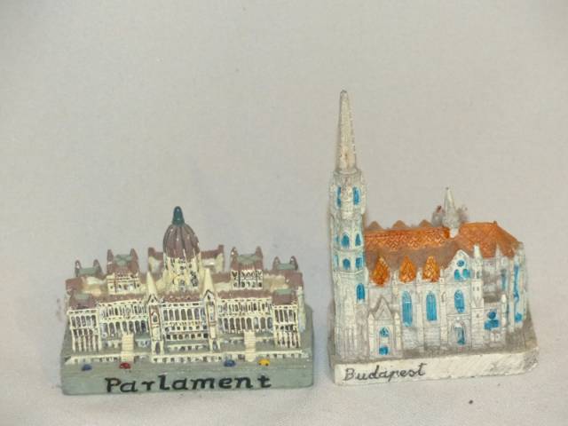 Budapest Mátyás templon és Parlament mini makett souvenir