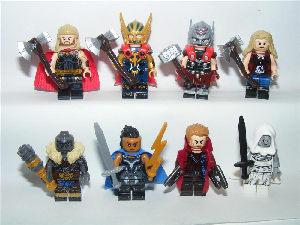 Lego Marvel Szuperhős figurák Thor Gorr Korg Valkűr Űrlord 8db figura ÚJ