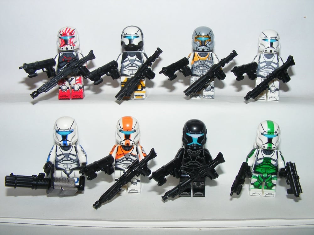 Lego Star Wars figurák Clone Commando Omega Squad Fixer Sev Voca figurák ÚJ