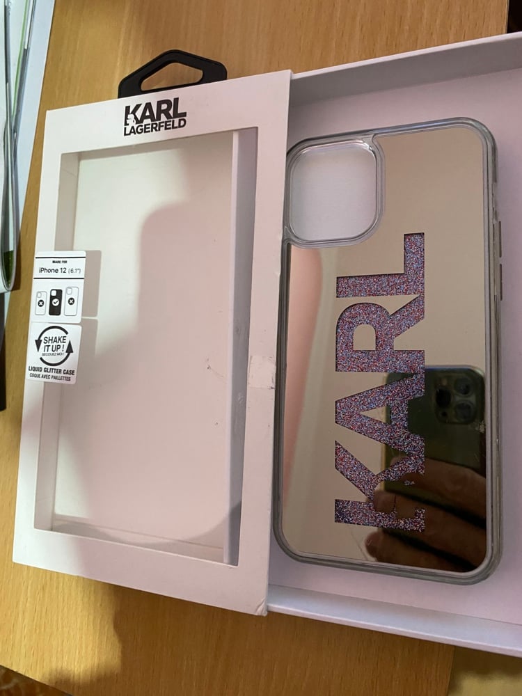 iPhone 12/Pro Karl Lagerfeld Liquid Glitter Multi Mirror tok ezüst