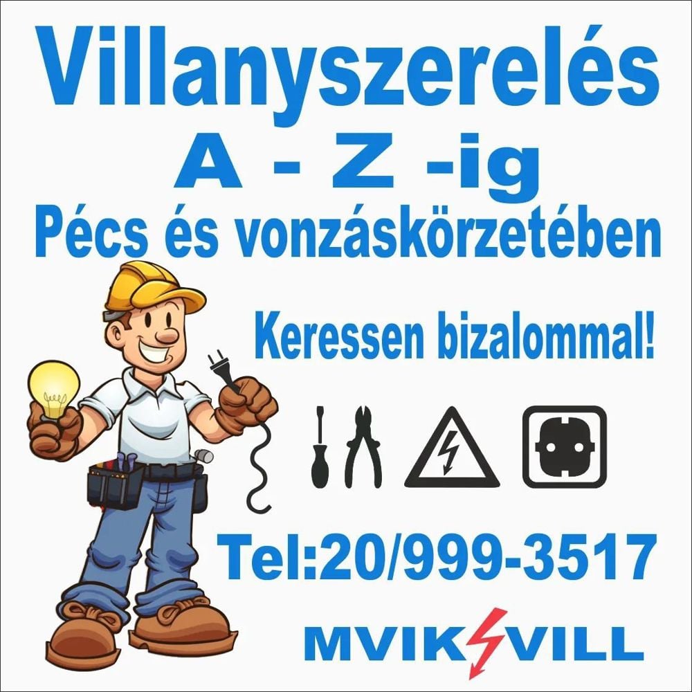 Villanyszerelő Pécs és vonzáskörzetében 