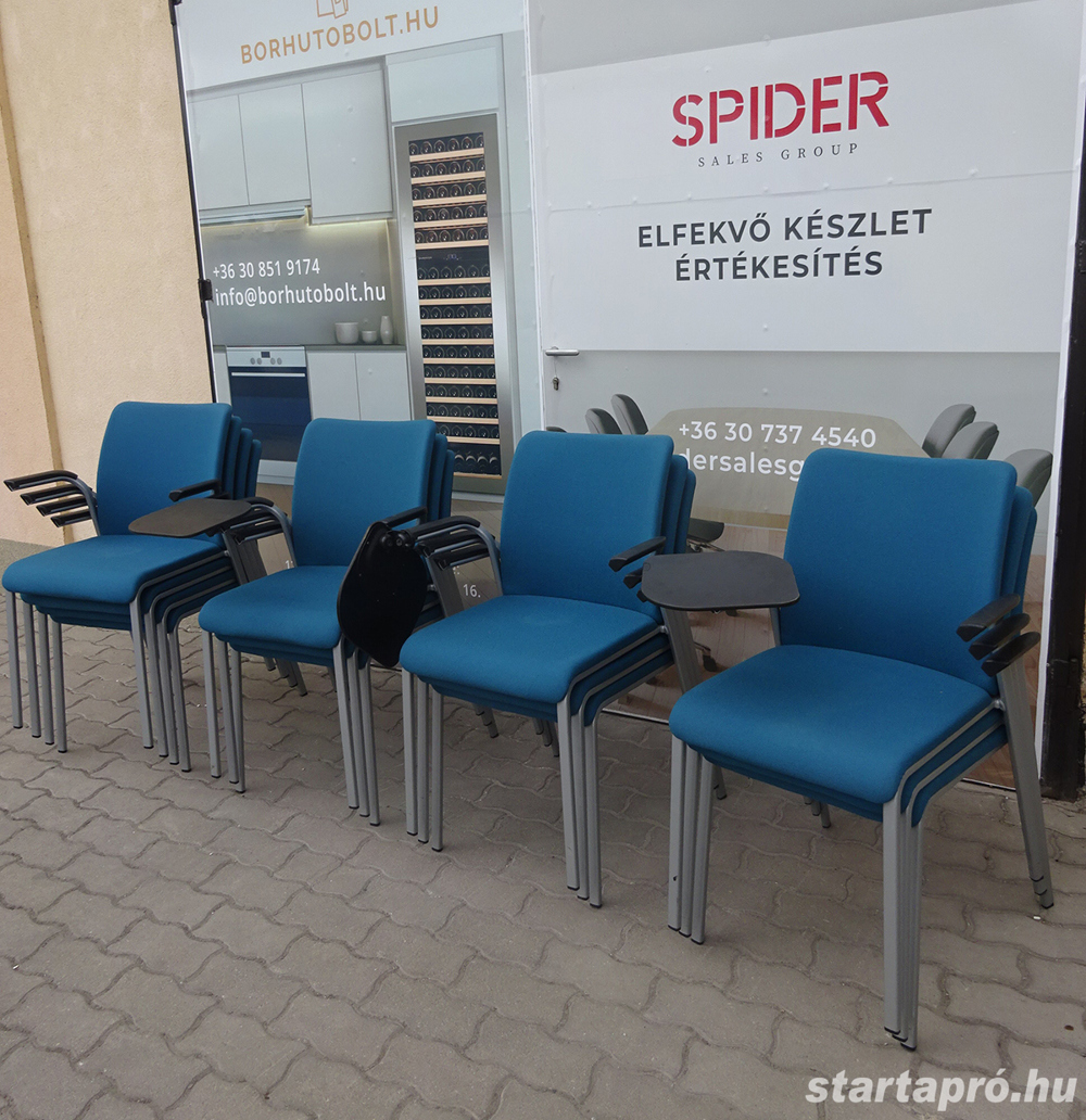 Türkiz színű Steelcase tárgyalószék írótáblás - használt irodabútor