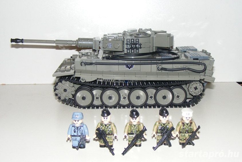 Lego 2. világháborús német Panzer VI Tiger Tigris tank 1776db +5 katona ÚJ