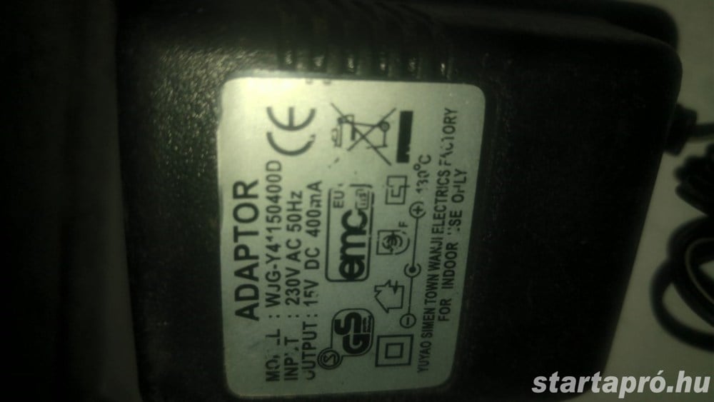 Yuyao DC adapter 15V / 400mA működő