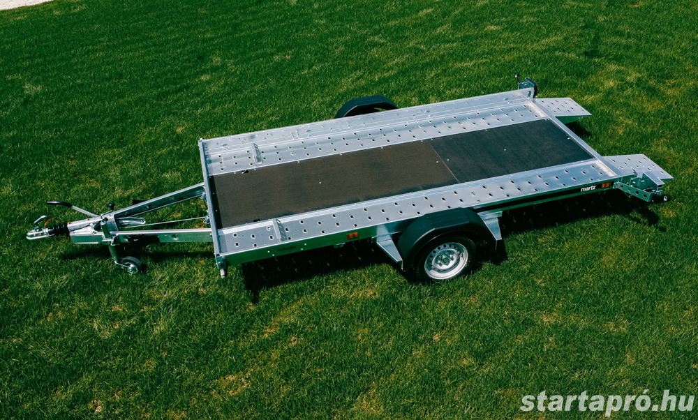 Akció! Új billenős autószállító utánfutó (350x180cm - 1800kg) most bruttó 1.199.000 Ft