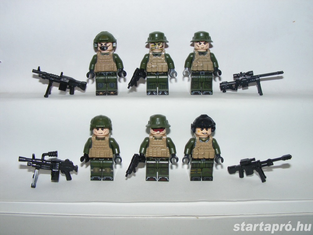 Lego SWAT Dzsungel kommandós figurák katonák Álcázott katona figura 6db ÚJ