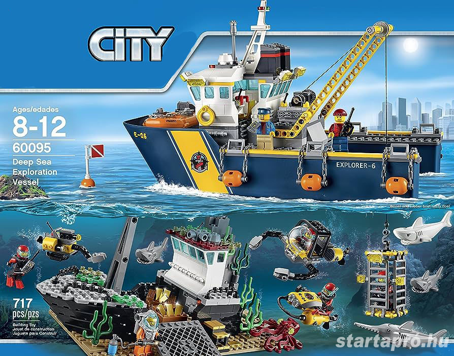 Lego komp. City 60095 Mélytengeri kutatójármű Hajó Lepin 717db ÚJ