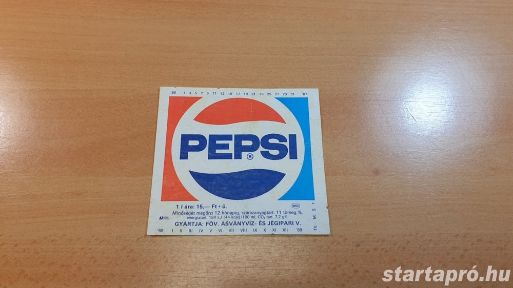 1986-os PEPSI üveg címke eladó gyűjtőnek