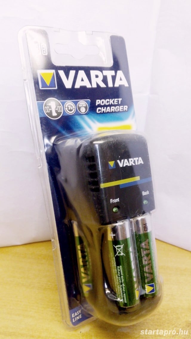 VARTA Pocket Charger + 4xAA 2400mAh akkumulátor, új állapot gyári bliszteres csomagolásban