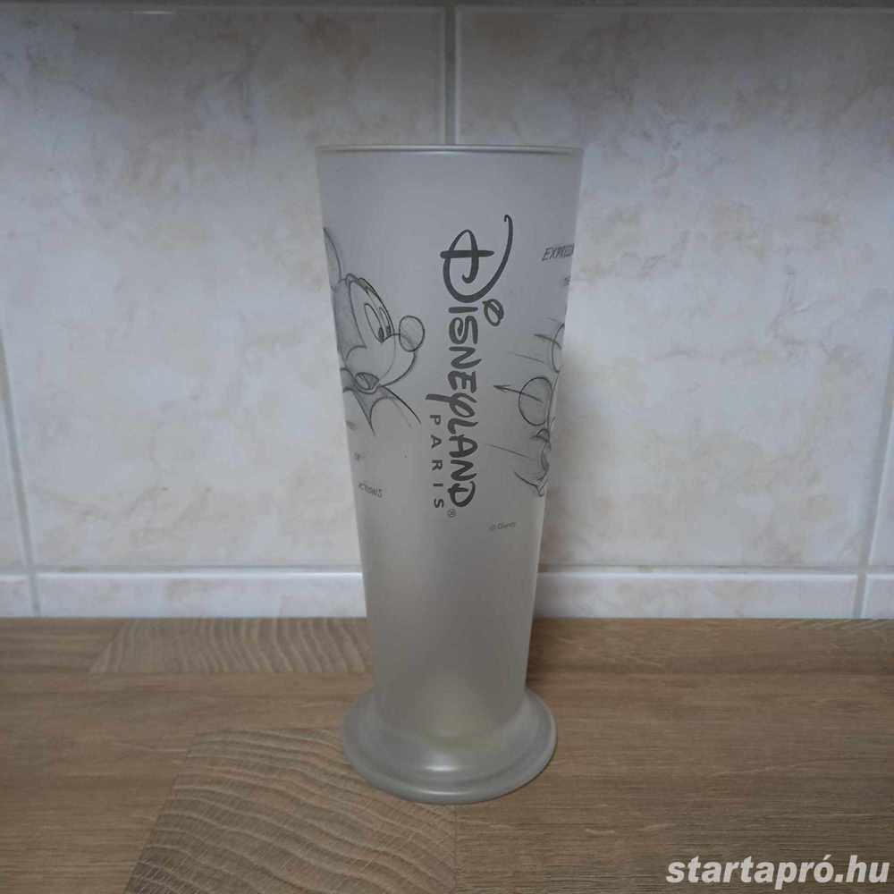 Disney- Mickey egeres grafikai mintás üvegpohár eladó, ÚJ!