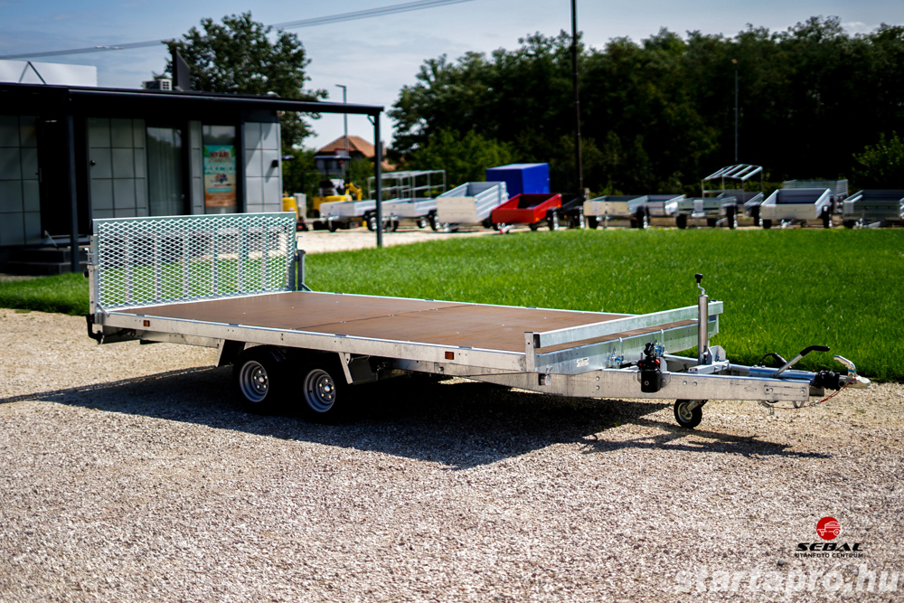 Új SEBAL - 4x2 méteres 2500 kg-os, billenős, hátsó rámpás autószállító utánfutó 