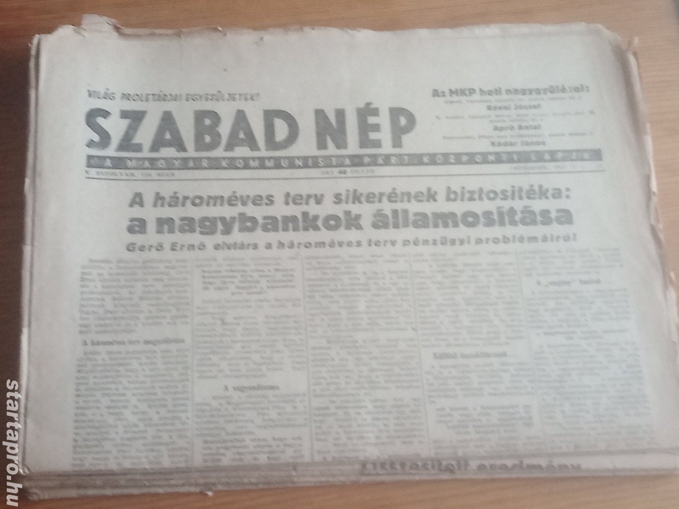 Szabad Nép 1947. május 2  hagyatékból 3000ft óbuda Szabad Nép 1947. május 2 használt, a képeken láth