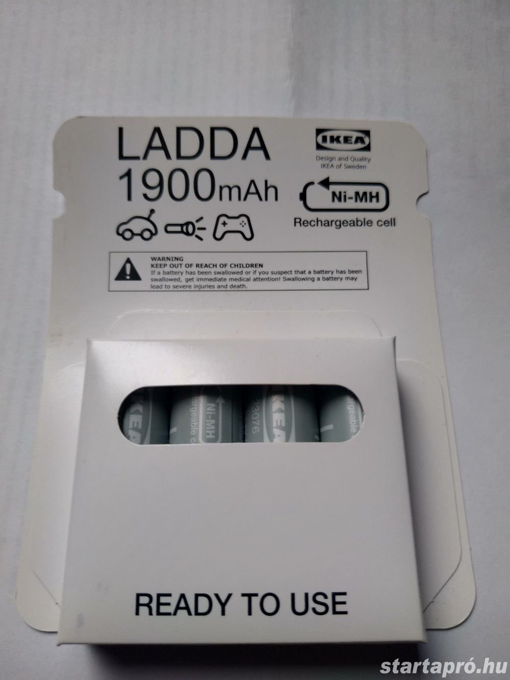 4 db Ladda IKEA Eneloop AA ceruza 1900 mAh akkumulátor elem, 4 db-os bliszterben eladó, bontatlan