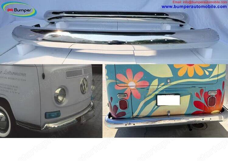 Volkswagen T2 Bay Window Bus (1972-1979) bumpers by stainless steel new 