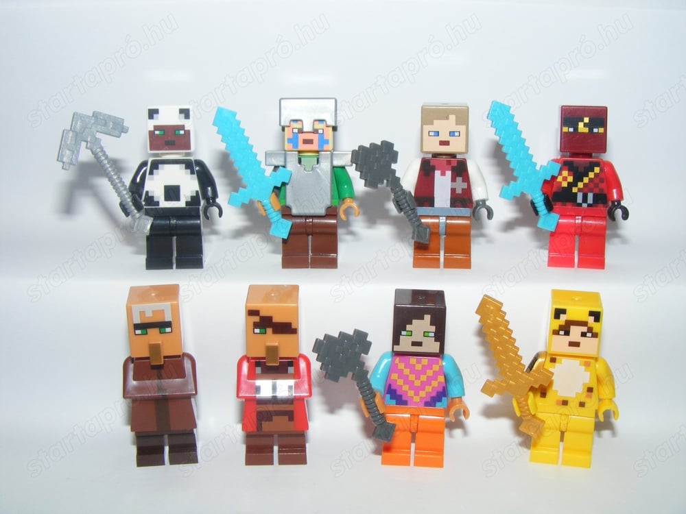 Lego Minecraft figurák Kai falusi felfedező Panda Ocelot Alpaca farmer figura 8db ÚJ