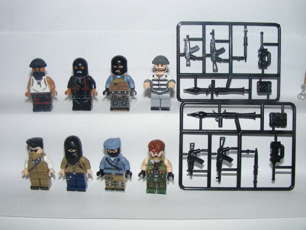 Lego Swat kommandós katonák zsoldosok bűnözők terroristák 8db katona ÚJ