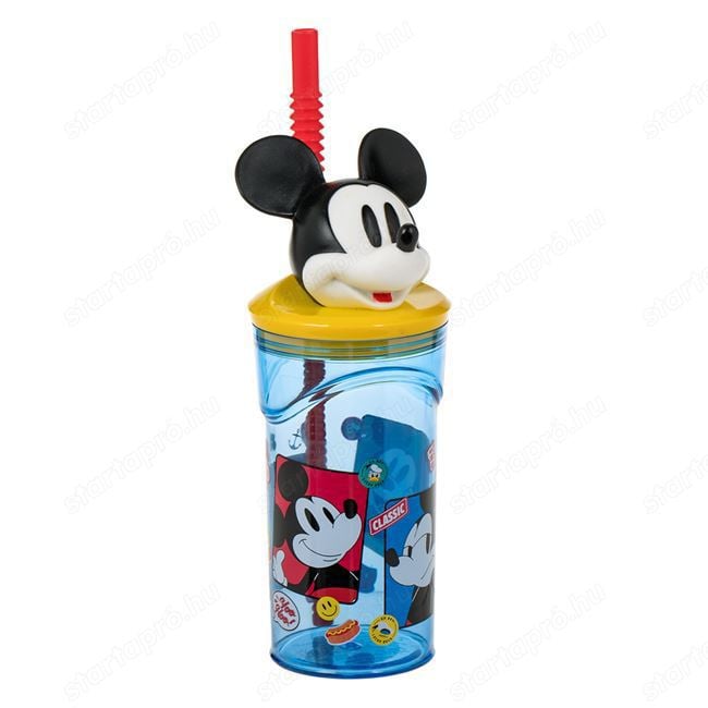 3D Mickey egér műanyag szívószál pohár 360ml