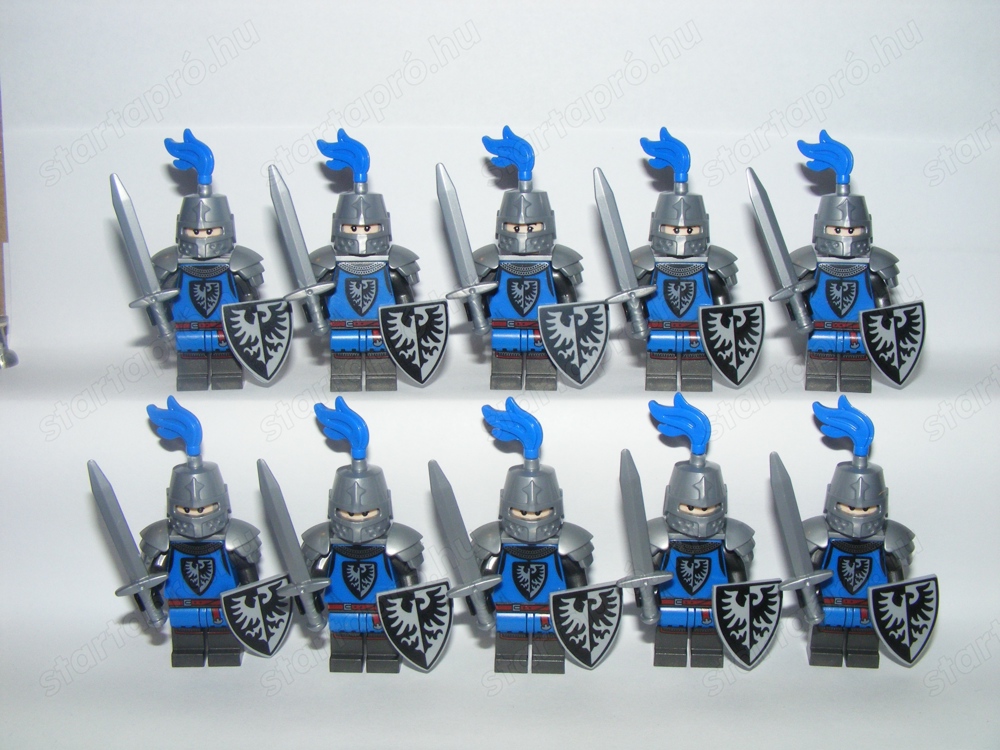 Lego Castle Lovag figurák Black Falcon katonák sereg 10db katona ÚJ