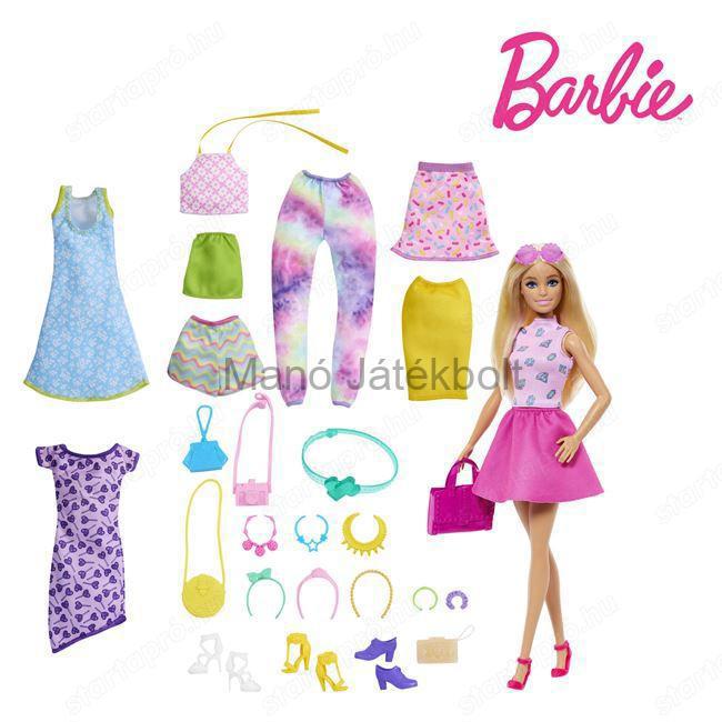 Barbie szett kiegészítőkkel és luxus ruhákkal