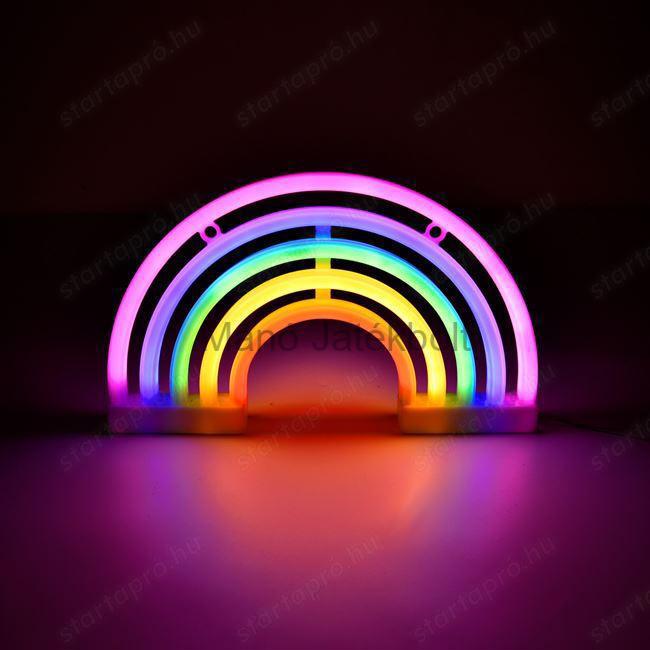 LED Neon színes szivárvány lámpa USB 30x18cm