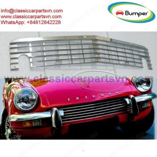 Triumph Spitfire MK3(1967-1970) and Triumph GT6 MK2(1968-1970) grille by stainless steel new 