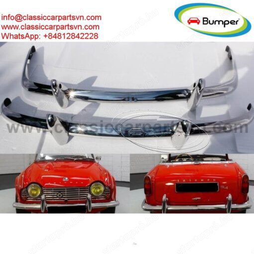 Triumph TR4 (1961-1965) bumpers by stainless steel new 