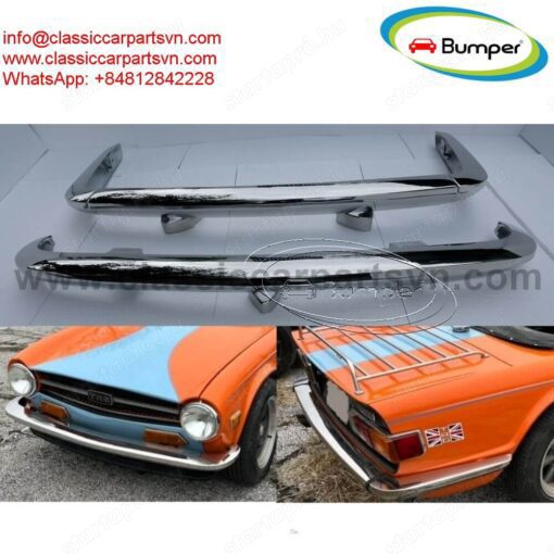 Triumph TR6 (1969-1974) bumpers by stainless steel new 