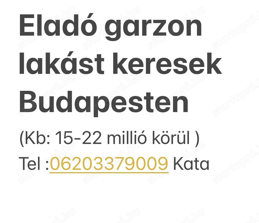 Eladó kislakást keresek Budapesten 6-7-8-9 kerületben