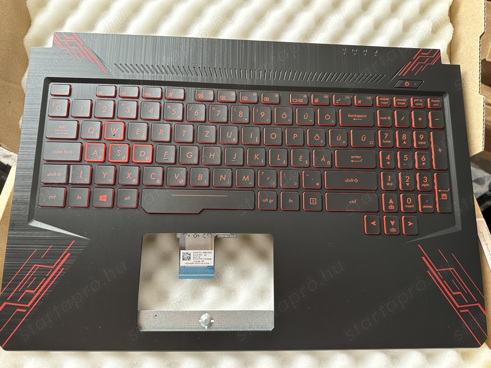  Asus FX504 FX504GD világítós magyar billentyűzet komplett 90NR00J2-R31HU1 