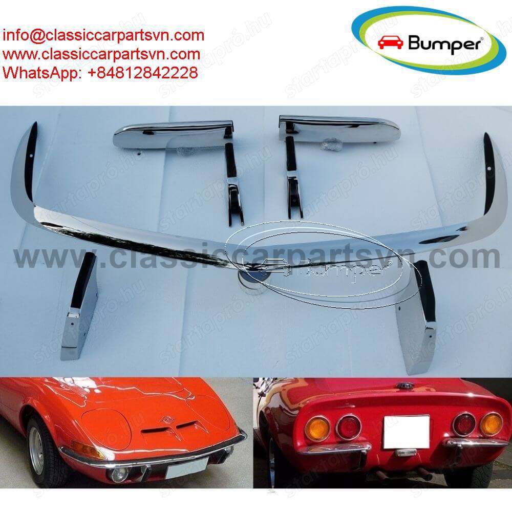 Opel GT (1968 1973) bumpers by stainless steel new 