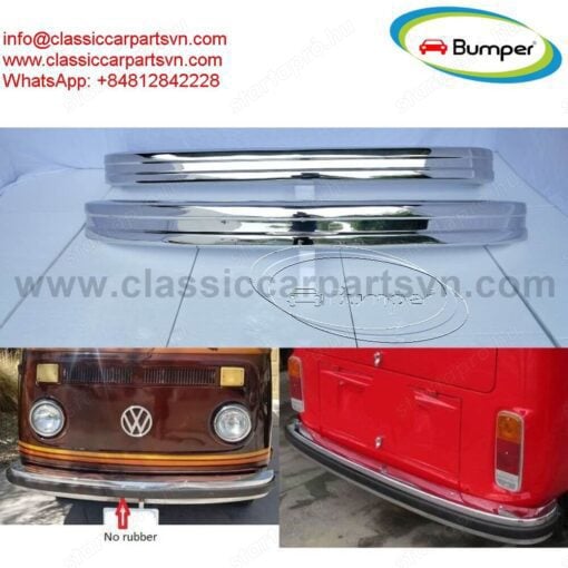 Volkswagen T2 Bay Window Bus (1972-1979) bumpers by stainless steel new 